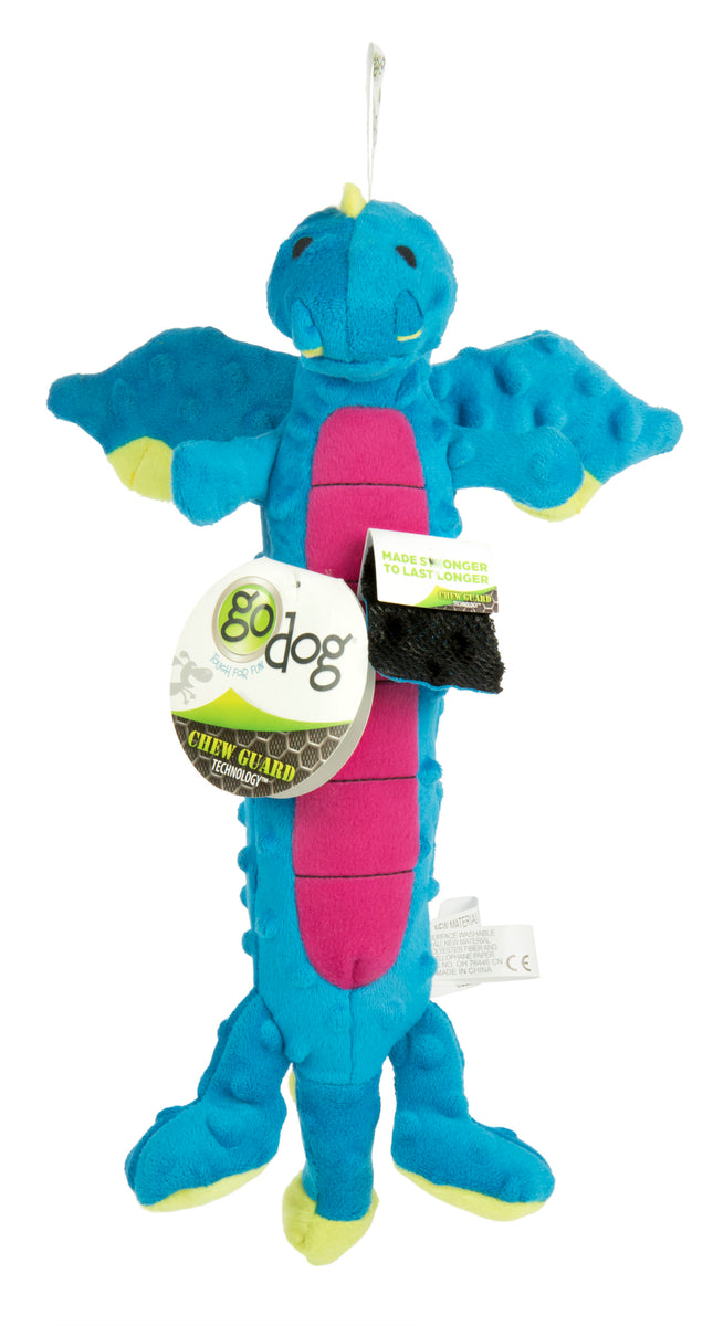 goDog Dragons Skinny Squeaky Plush Dog Toy Large