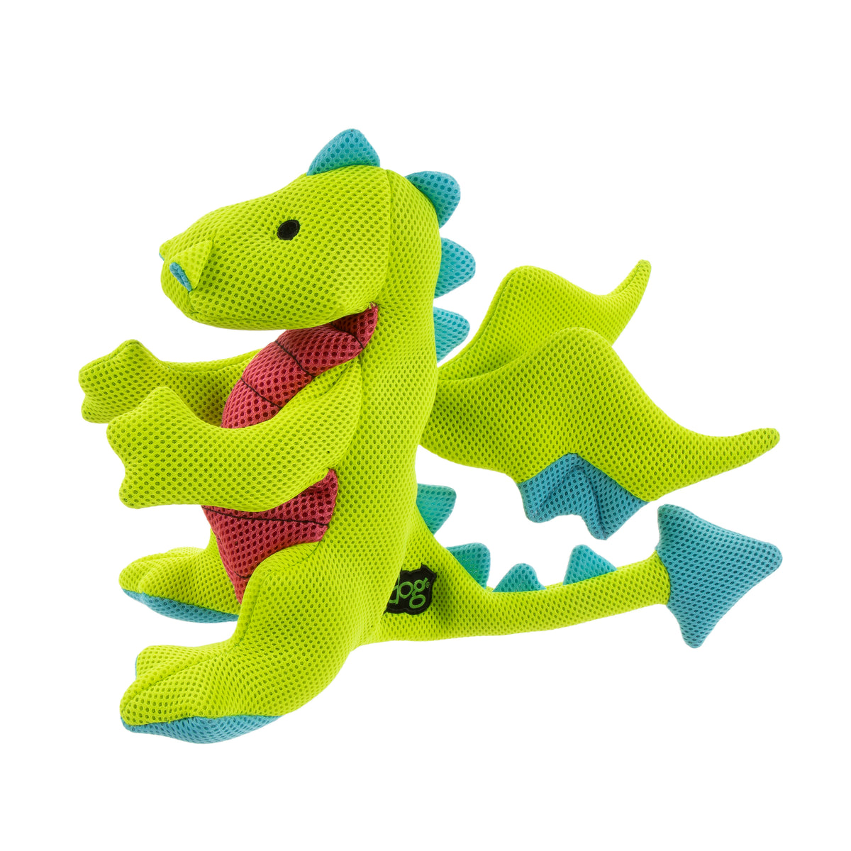 goDog Dragons w/Double Chew Guard Plush Dog Toy Green Large