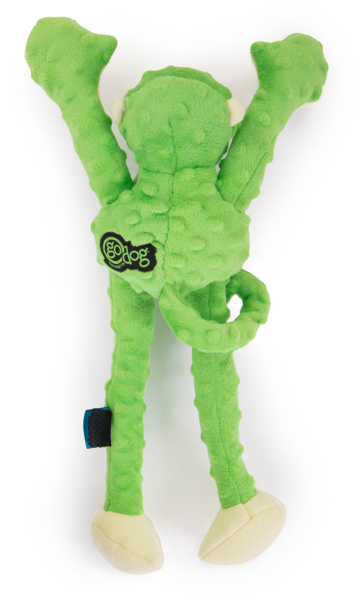 goDog Crazy Tugs Monkeys Squeaky Plush Dog Toy Large