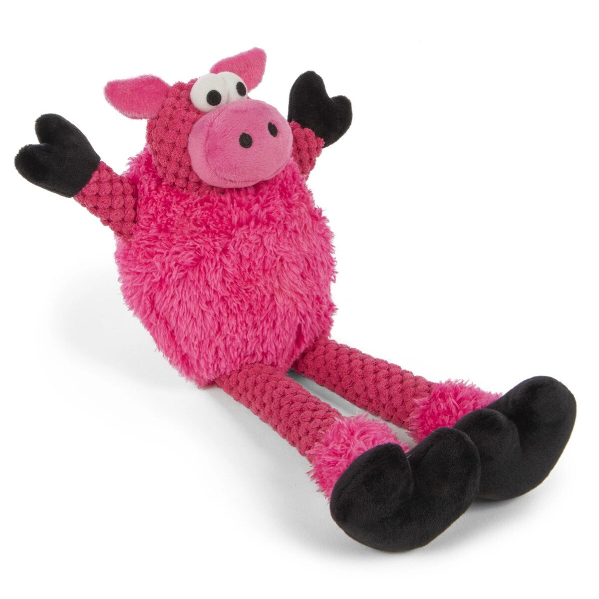 goDog Checkers Skinny Pig w/Chew Guard Plush Dog Toy Small