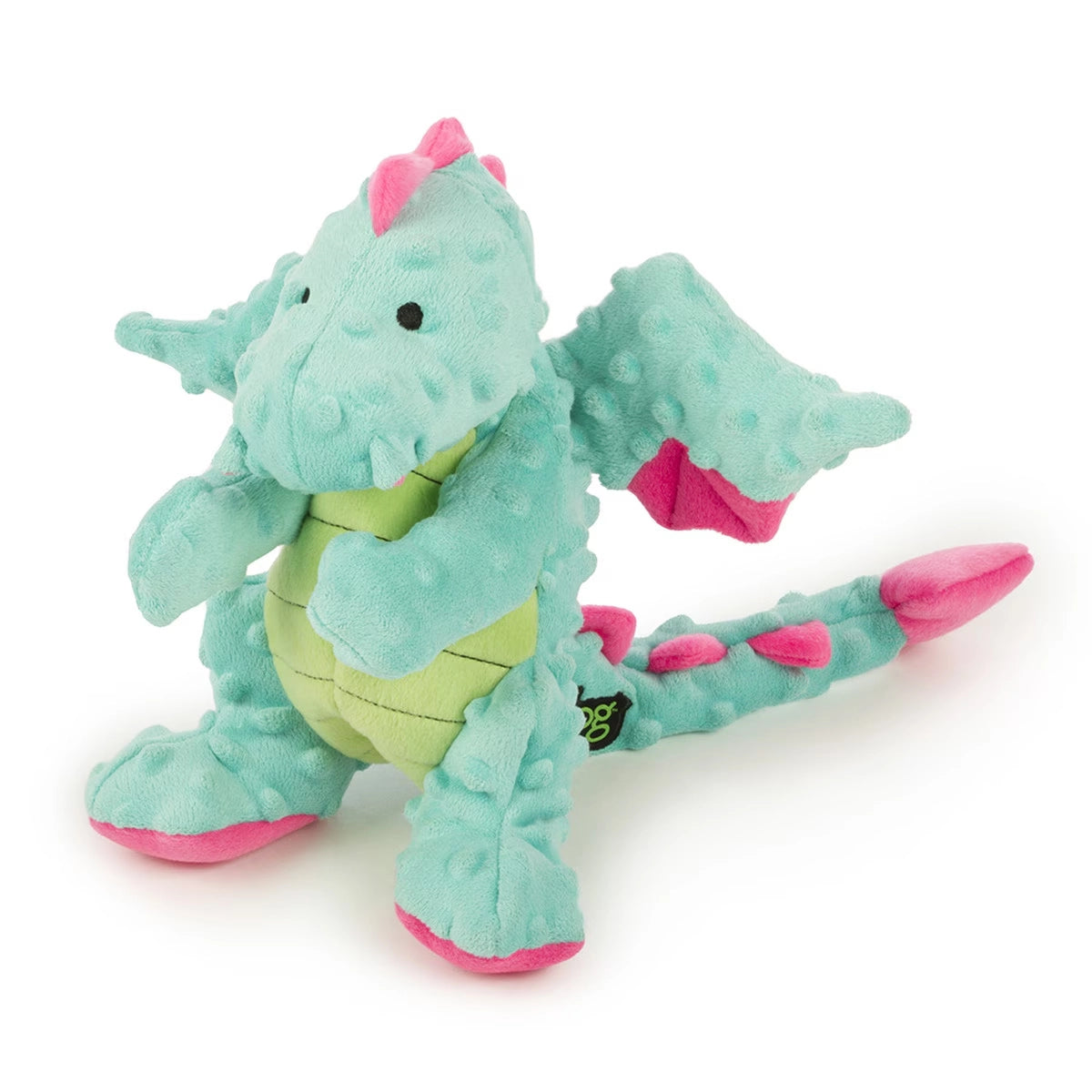 goDog Dragon w/Chew Guard Plush Dog Toy Blue Large