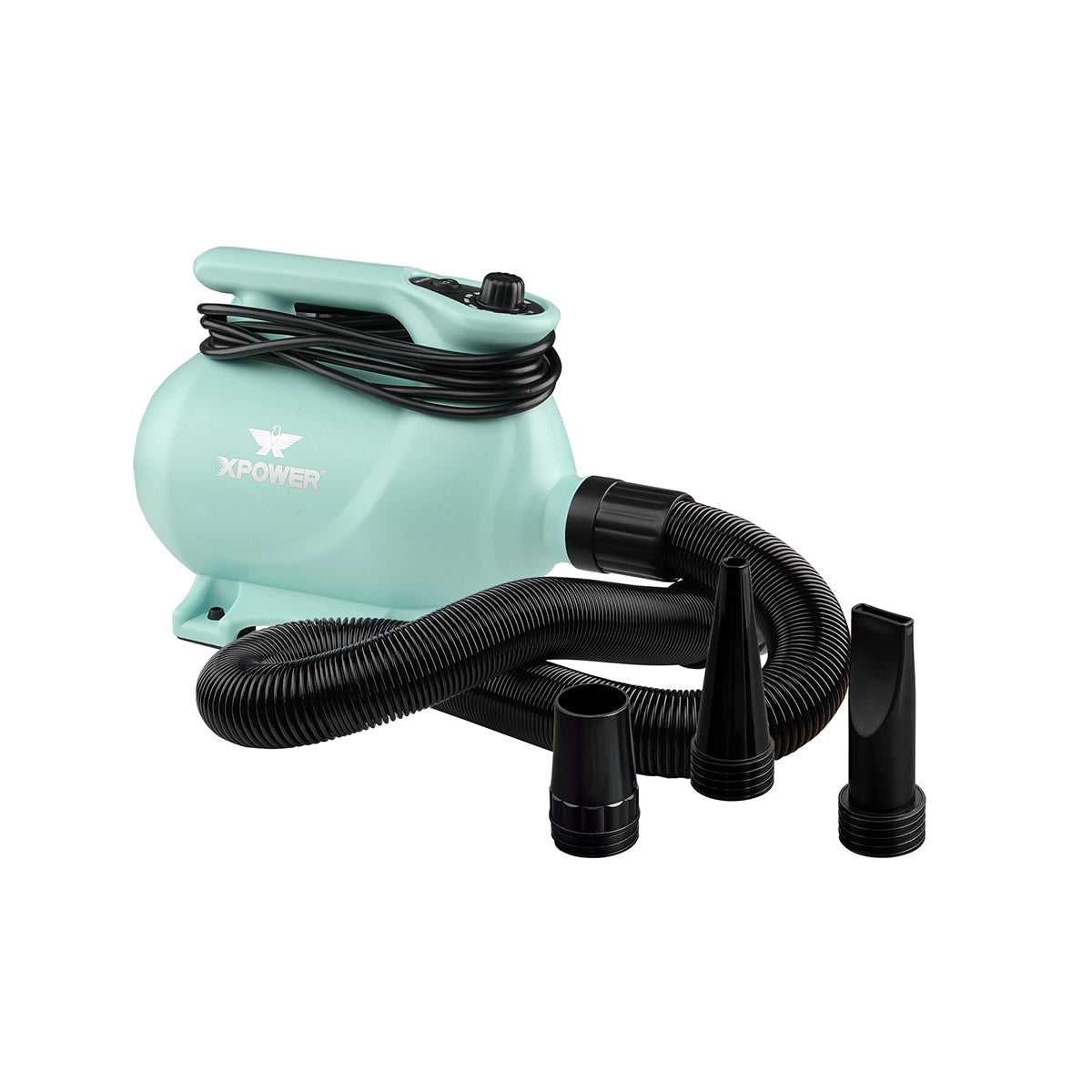XPOWER B-123 High Velocity Variable Speed Pet Dryer with 2-Stage Heat Settings - Mint Green