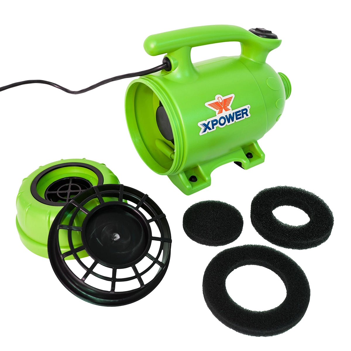 XPOWER B-2 Pro at Home Pet Grooming Dog Force Hair Dryer and Vacuum - Green