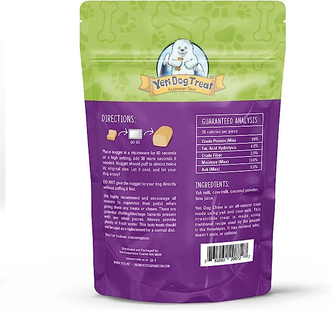 Yeti Dog Nuggets Coconut Flavored 6 pieces 3.5oz