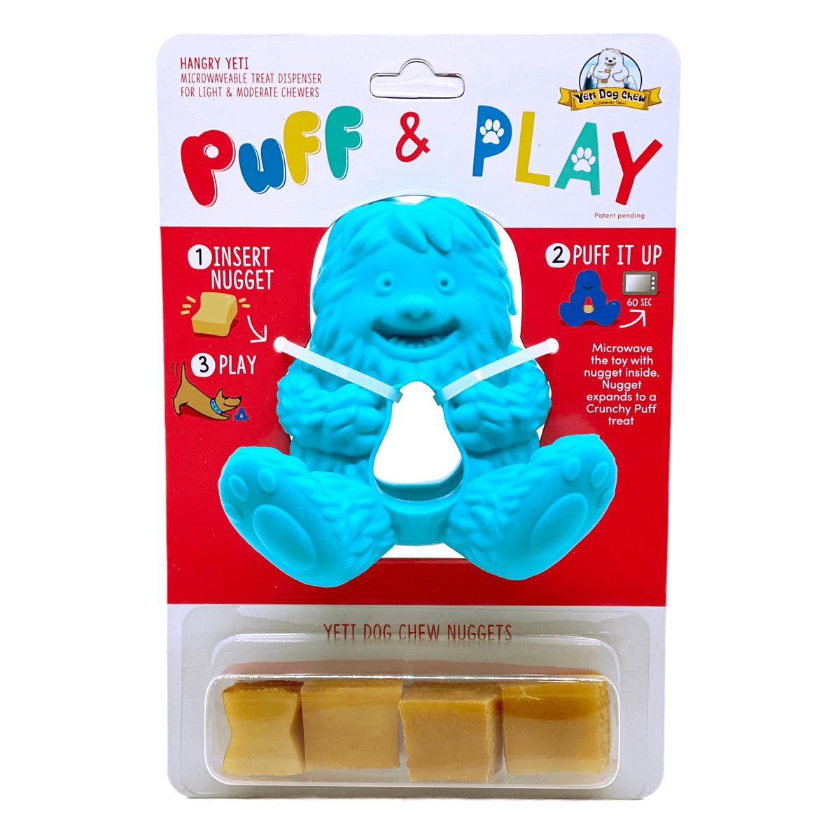 Yeti Dog Chew Puff & Play Hangry Yeti Blue
