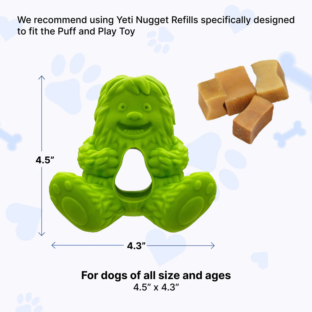 Yeti Dog Chew Puff & Play Hangry Yeti Green