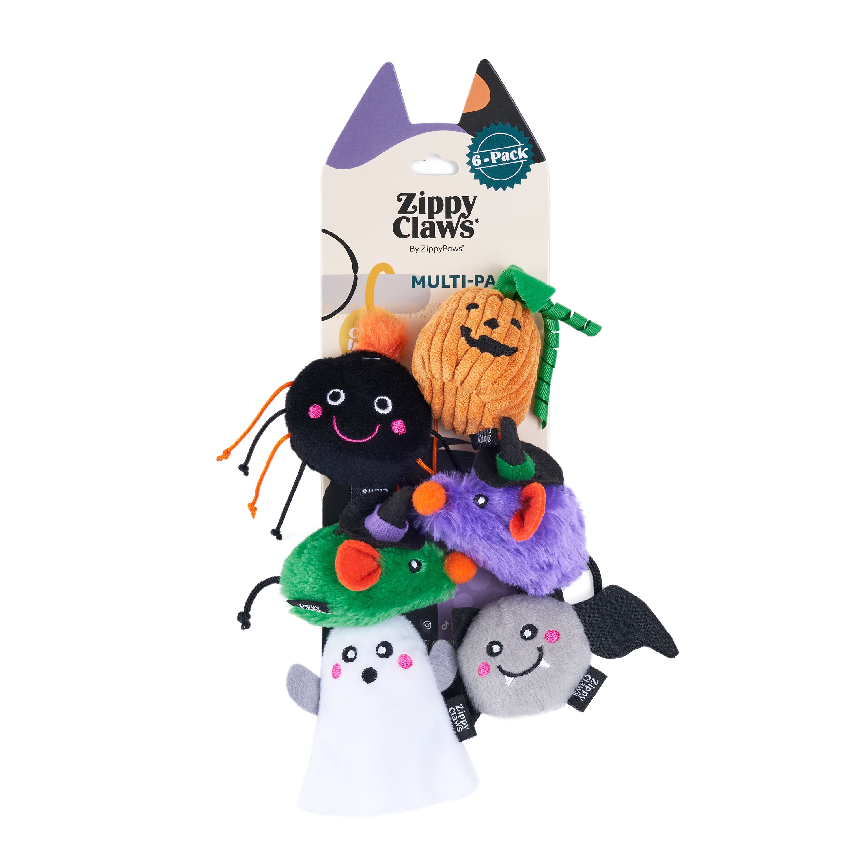 ZippyClaws Halloween Haunted Critters Cat Toy 6pk