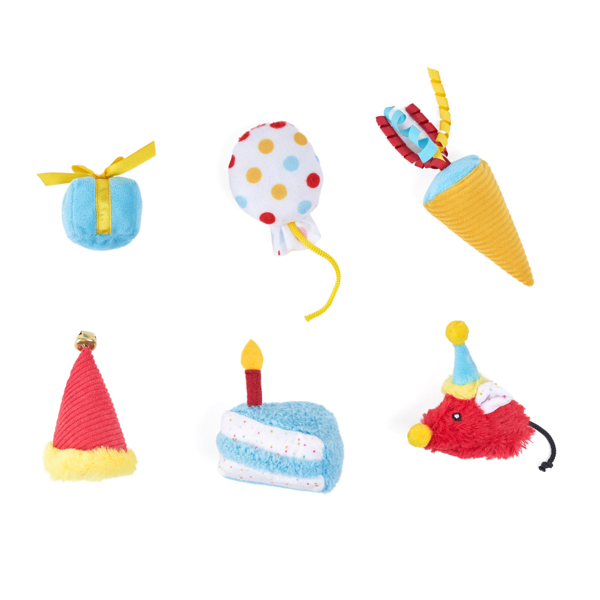 ZippyClaws Birthday Party Cat Toy 6pk
