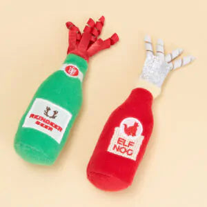 ZippyClaws Holiday Catnip Crusherz Reindeer Beer & Elf Nog Cat Toy 2pk