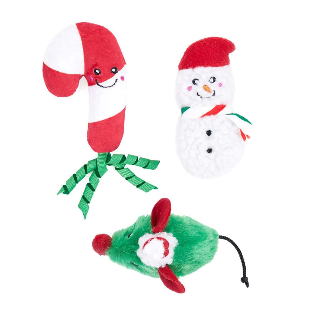 ZippyClaws Holiday Festive Cheer Cat Toy 6pk