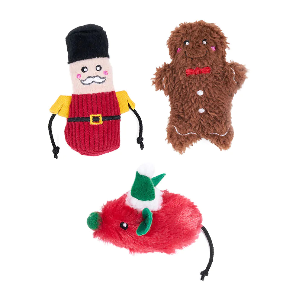 ZippyClaws Holiday Festive Cheer Cat Toy 6pk