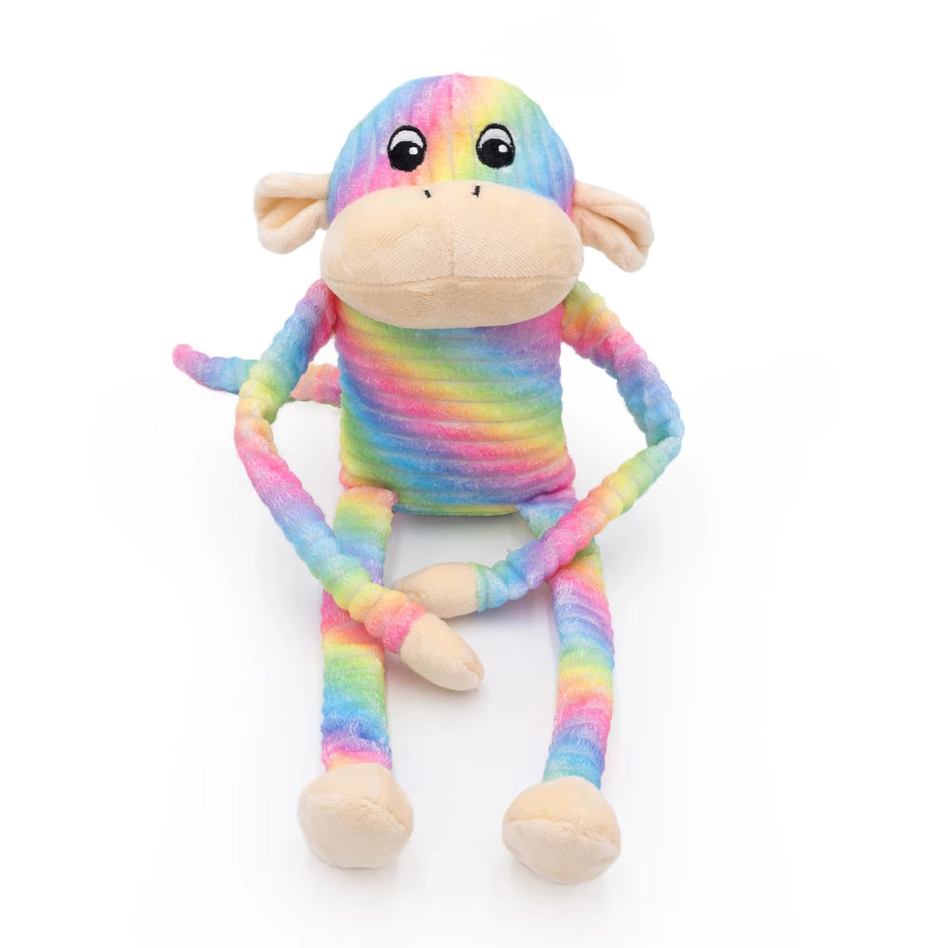 ZippyPaws Spencer the Crinkle Monkey - Large Rainbow