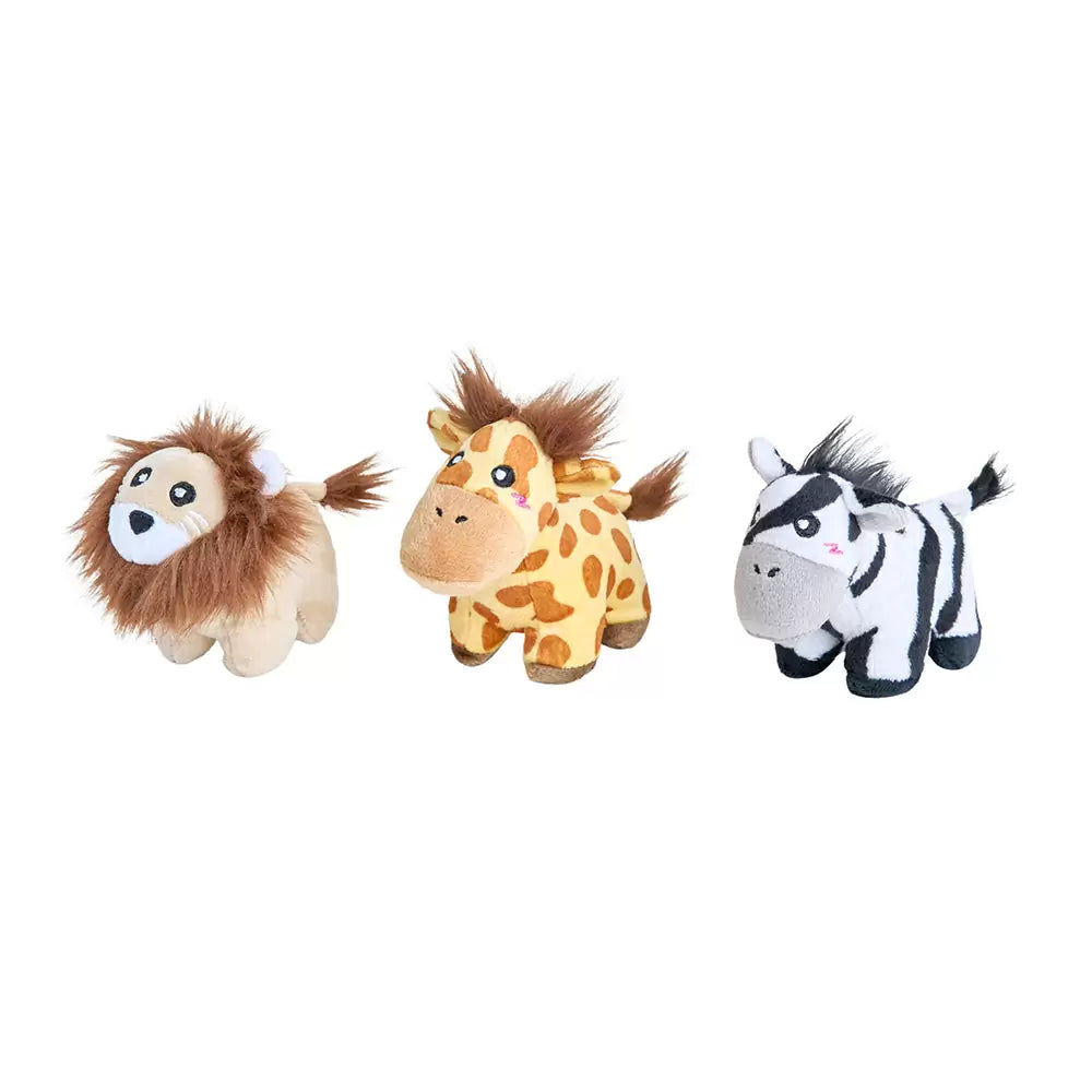 ZippyPaws Miniz 3pk Jungle Safari Plush Dog Toy