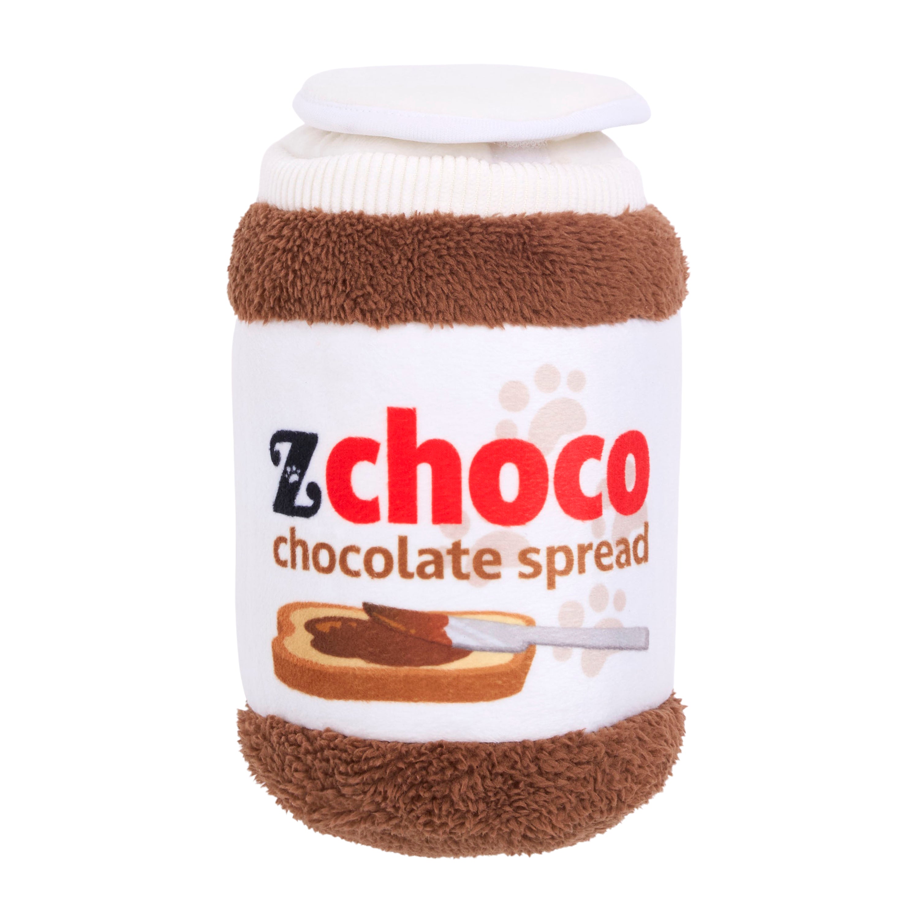ZippyPaws Bungee Burrow Chocolate Spread Jar Plush Dog Toy