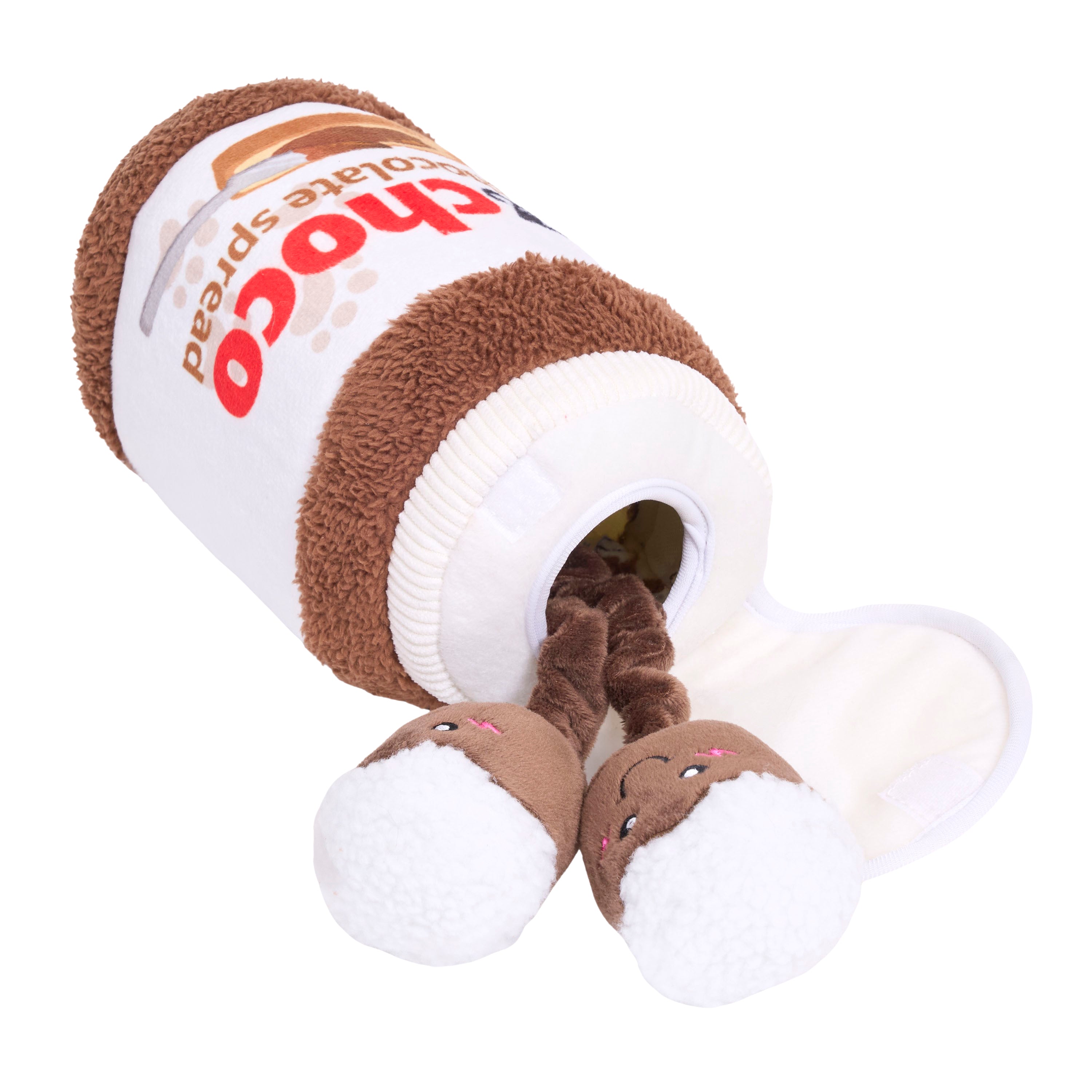 ZippyPaws Bungee Burrow Chocolate Spread Jar Plush Dog Toy
