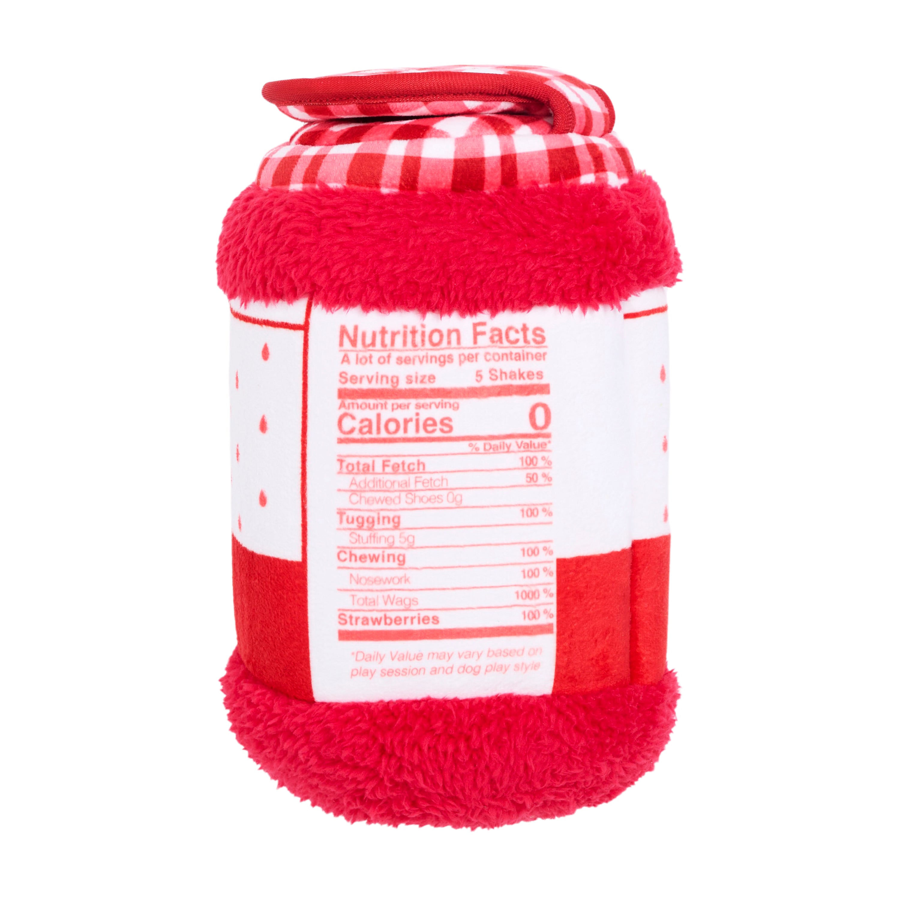 ZippyPaws Bungee Burrow Strawberry Jam Jar Plush Dog Toy