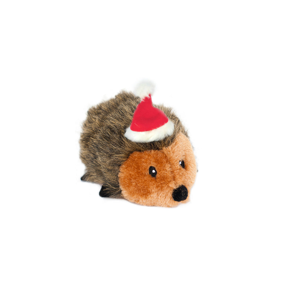 ZippyPaws Holiday Hedgehog Plush Dog Toy Small