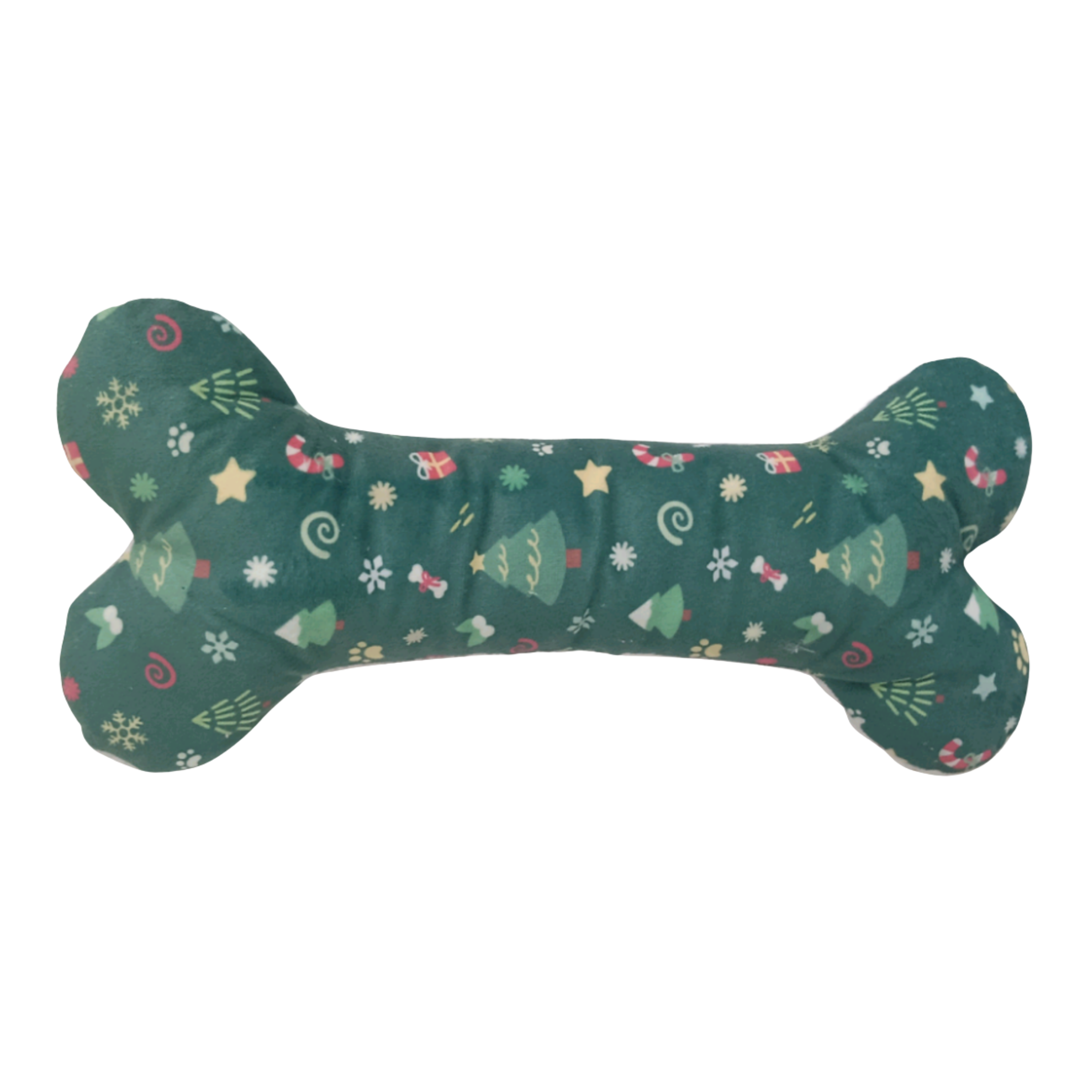 ZippyPaws ZippyPaws Holiday Jigglerz Green Patterned Bone Plush Dog Toy