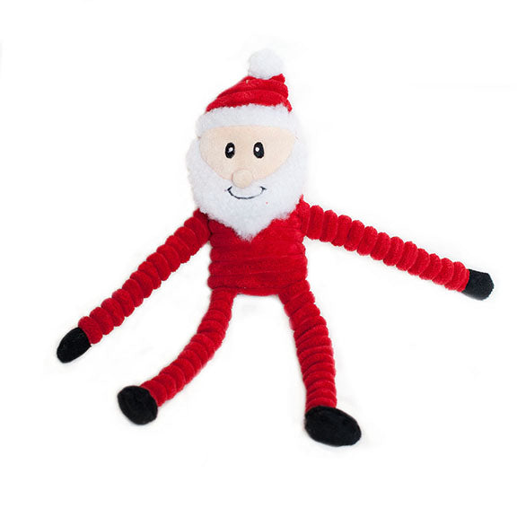 ZippyPaws Holiday Crinkle Santa Plush Dog Toy Small
