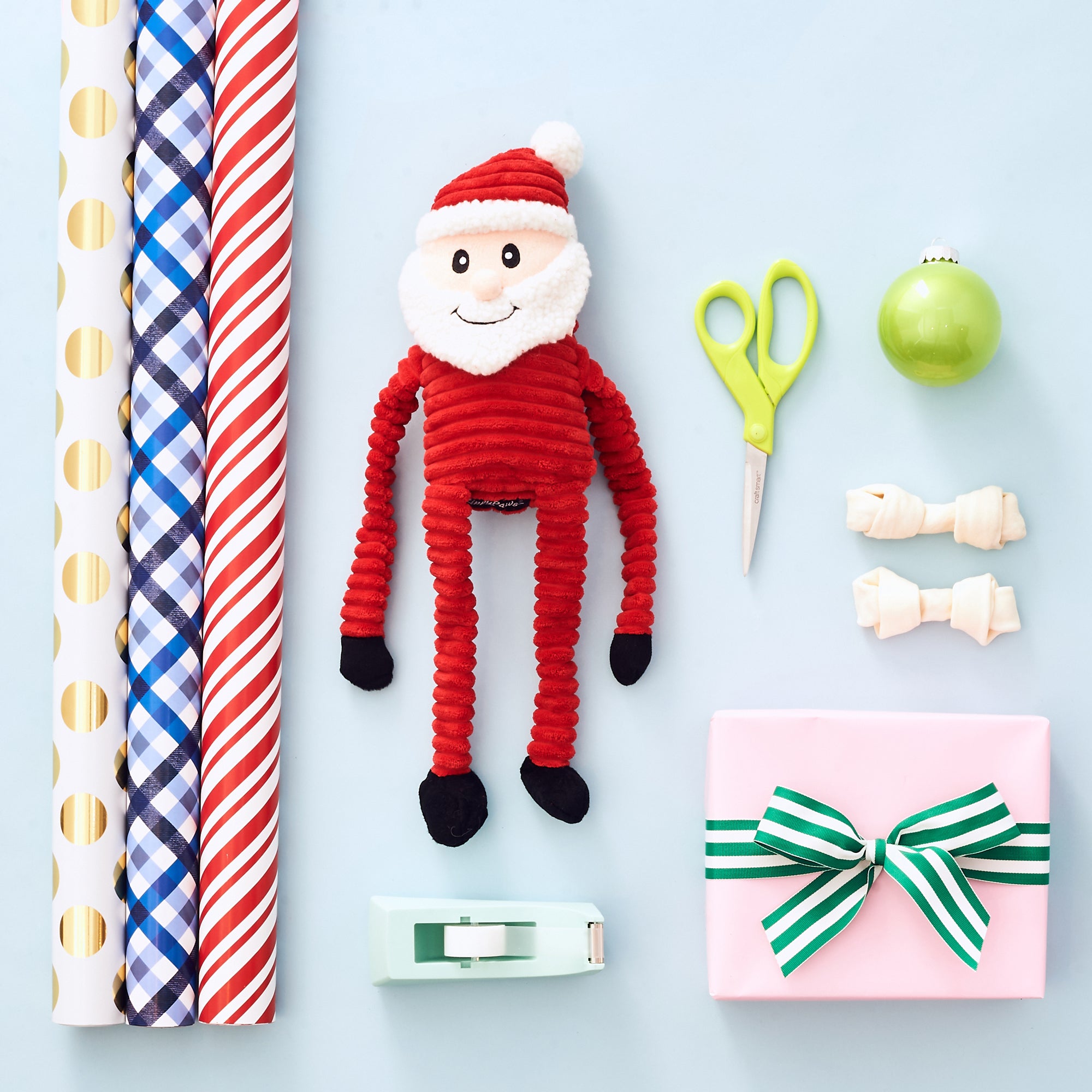 ZippyPaws Holiday Crinkle Santa Plush Dog Toy Large