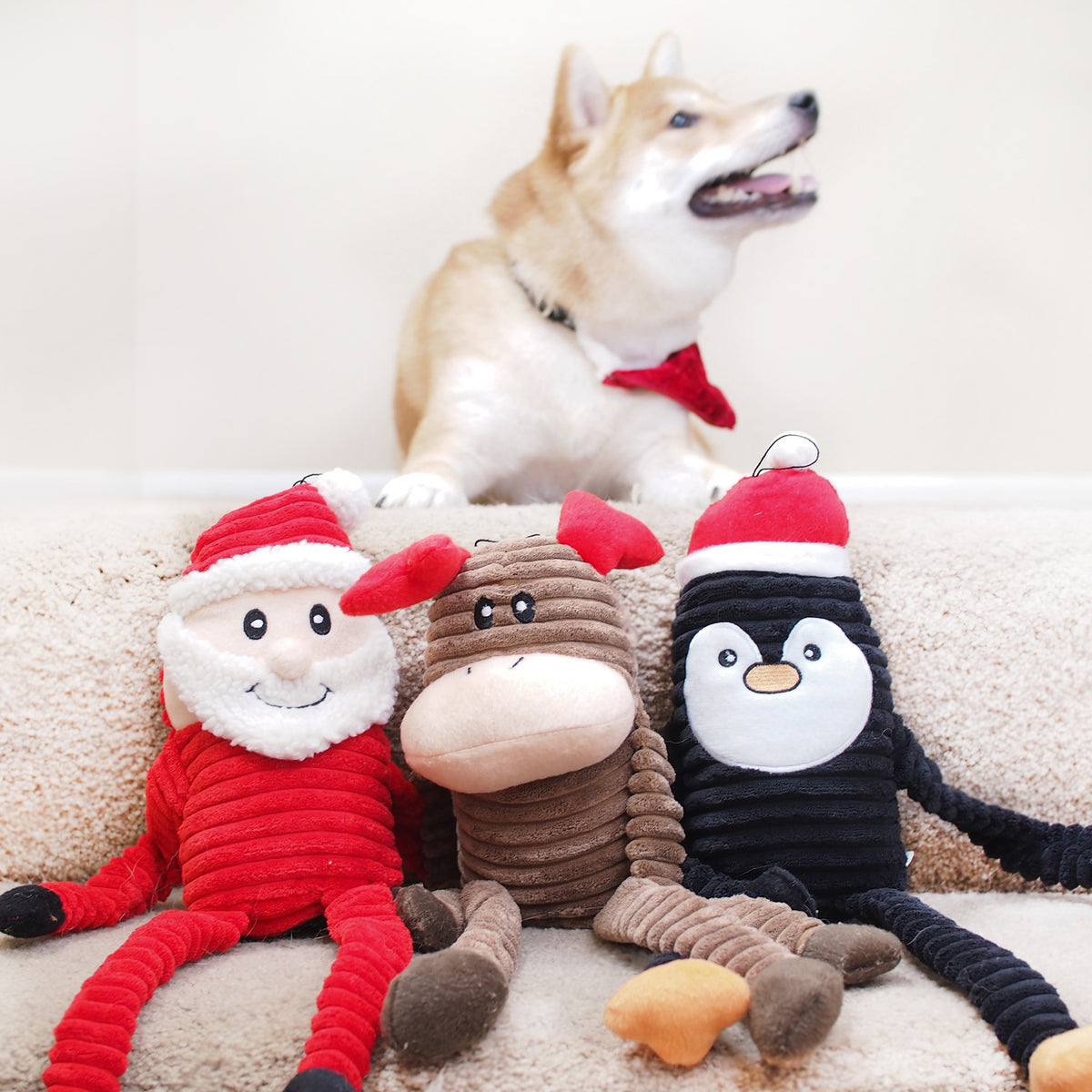 ZippyPaws Holiday Crinkle Reindeer Plush Dog Toy Large