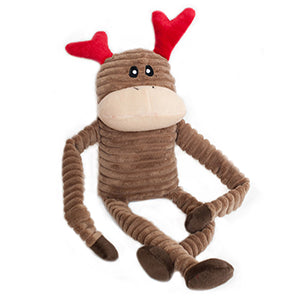 ZippyPaws Holiday Crinkle Reindeer Plush Dog Toy Large