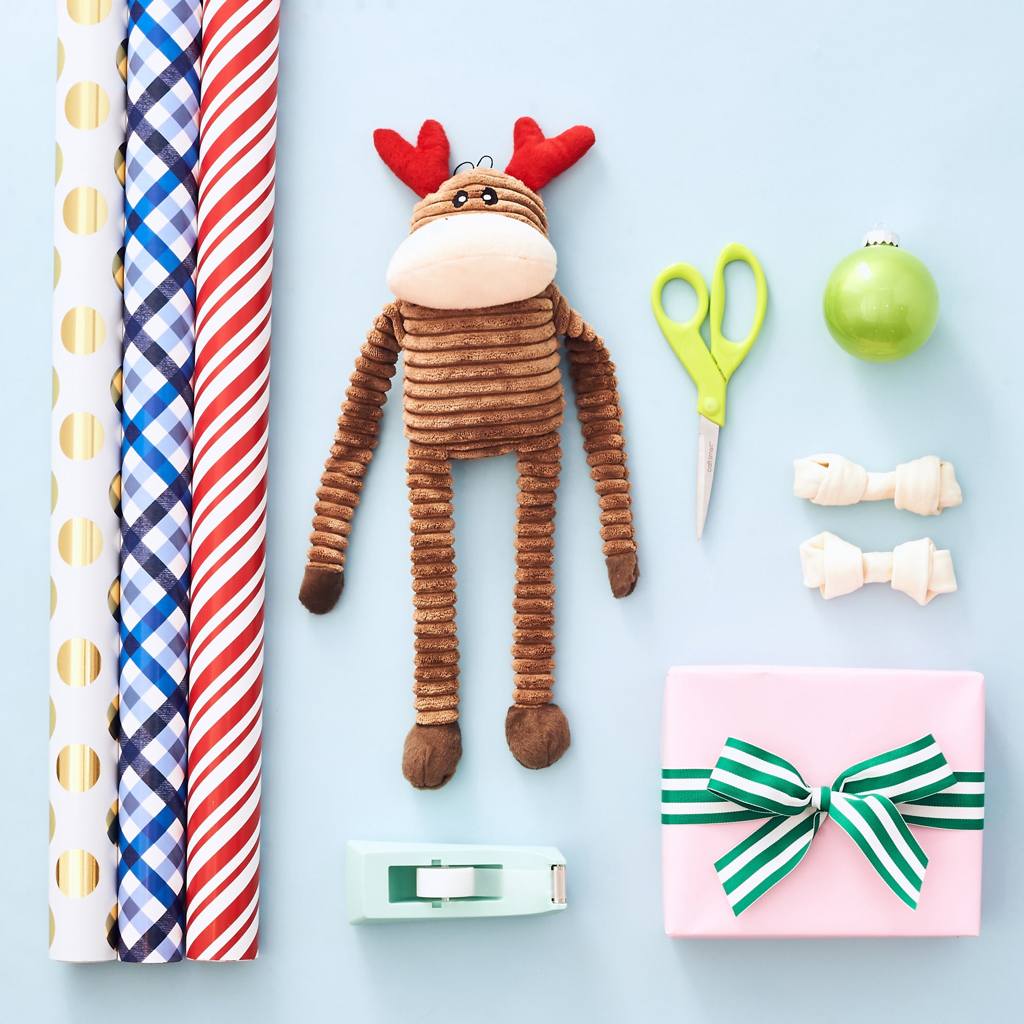 ZippyPaws Holiday Crinkle Reindeer Plush Dog Toy Large