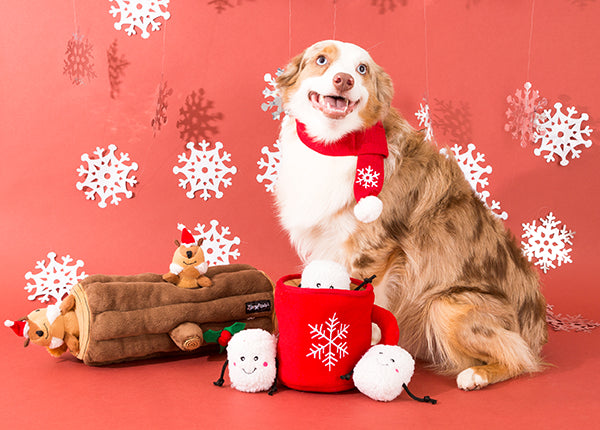 ZippyPaws Holiday Zippy Burrow Yule Log Plush Dog Toy