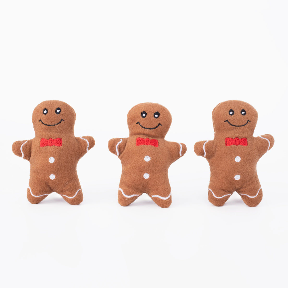 ZippyPaws ZippyPaws Miniz Gingerbread Men Plush Dog Toy 3pk