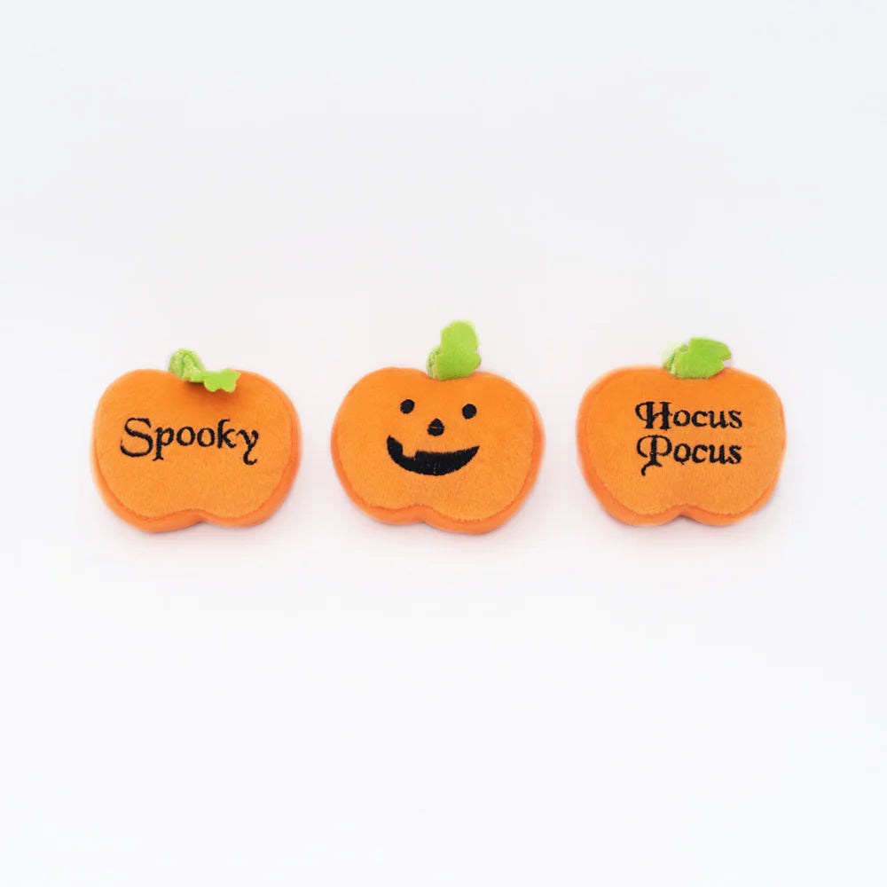 ZippyPaws Halloween Miniz 3Pack Pumpkins