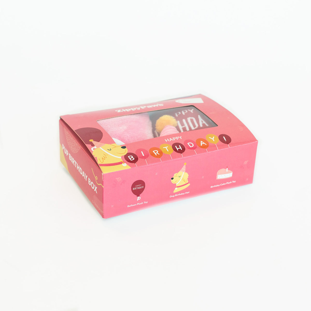 ZippyPaws Birthday Box Pink 3pc