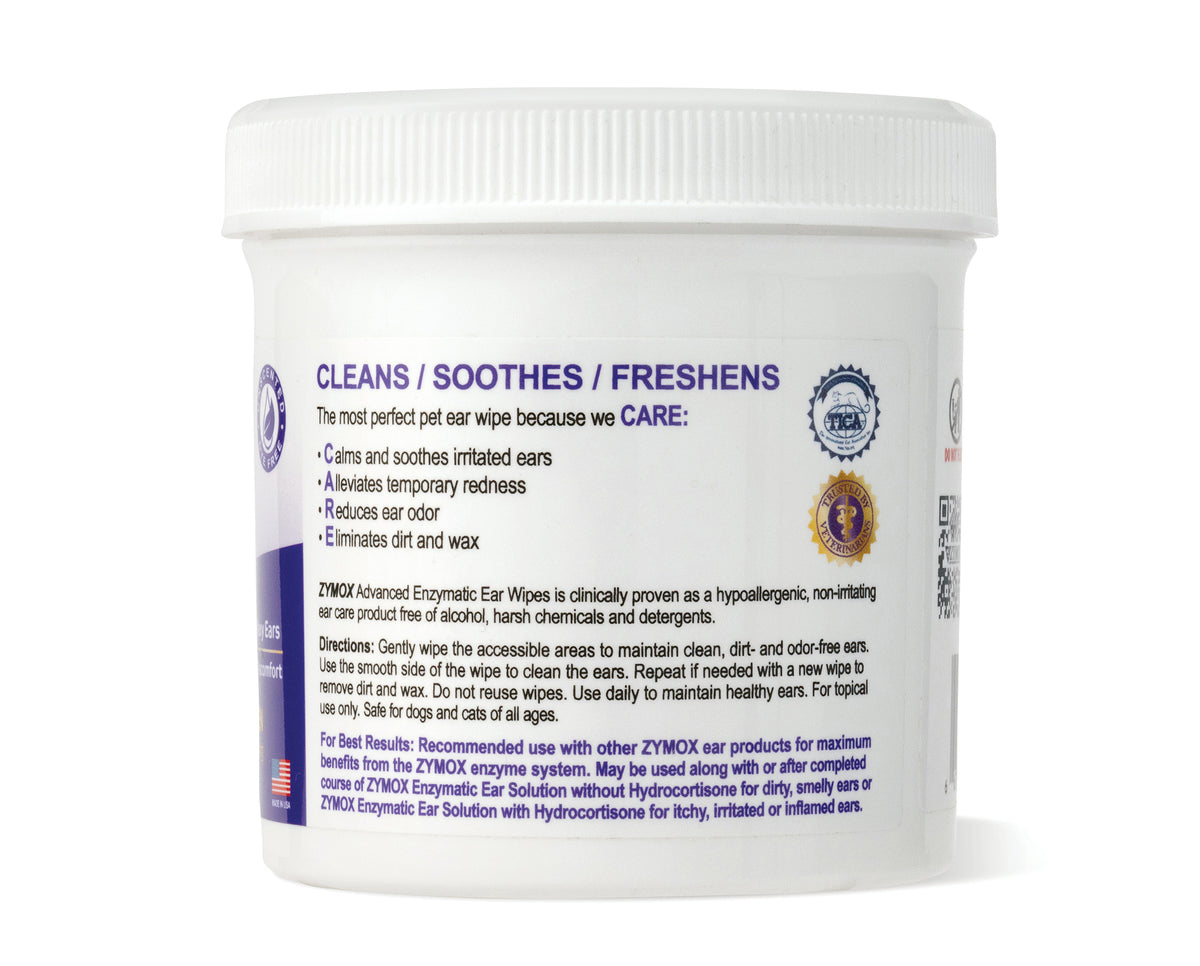 Zymox Advanced Enzymatic Ear Wipes - 6 oz. Jar (100ct)