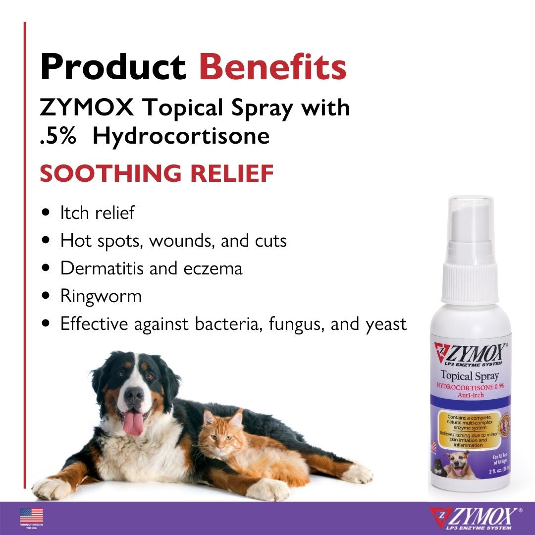 Zymox Spray w/ .5% hydrocortisone - 2 oz. bottle